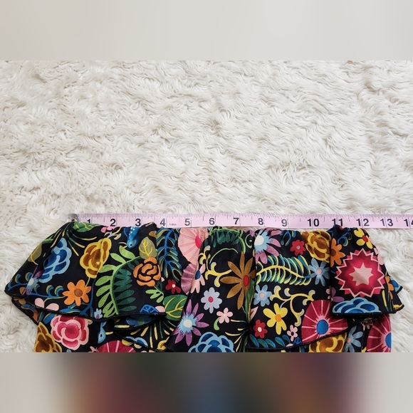 Amanda Uprichard Strapless 100% Silk Dark Floral Mini Dress Sz P XS Made in USA - Picture 6 of 10